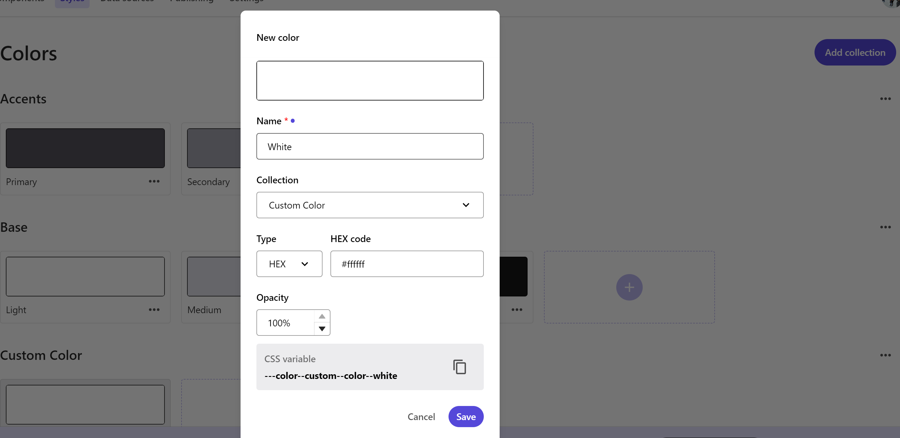 New color settings