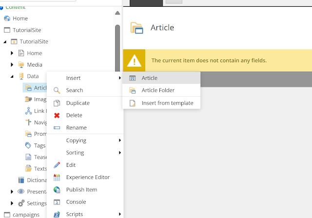 Insert article option