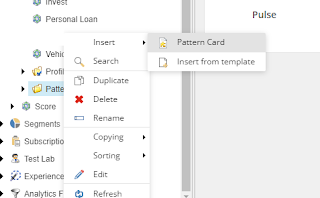 Inserting pattern card in profile settings