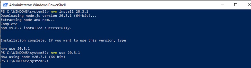 install node.js 20.3.1