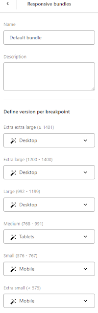 Responsive bundles setup with breakpoints