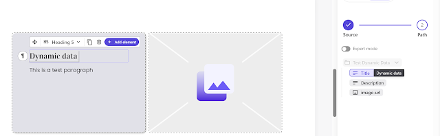 Dynamic data: Title, description, and image linked
