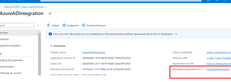 Azure AD Application Integration