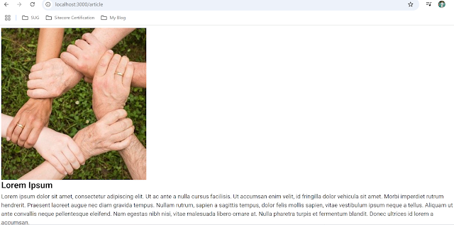 Article page with an image of hands united