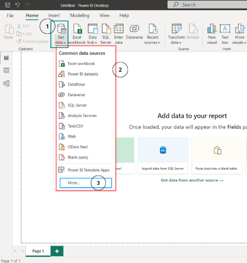 Power BI Desktop data import options
