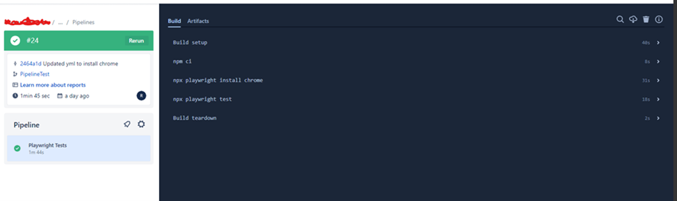 Pipeline build details