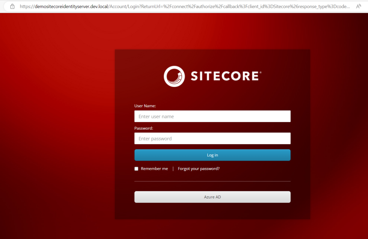 Sitecore login page