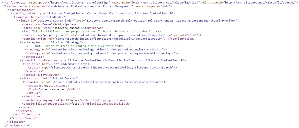 Sitecore Solr custom index XML configuration