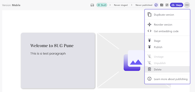 Content version management options
