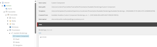 Custom Component details view