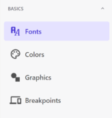 Basics settings menu