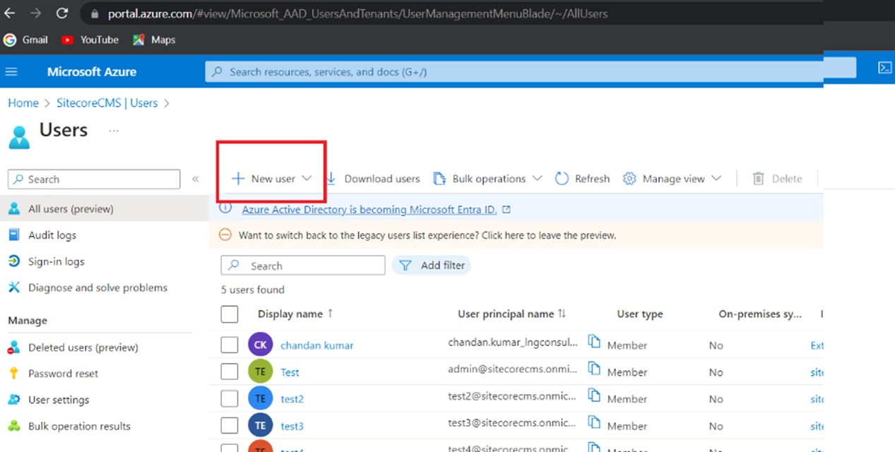 Azure Active Directory User Management