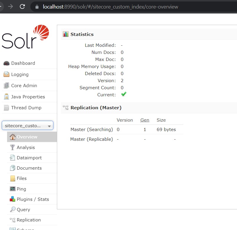 Solr Sitecore index overview