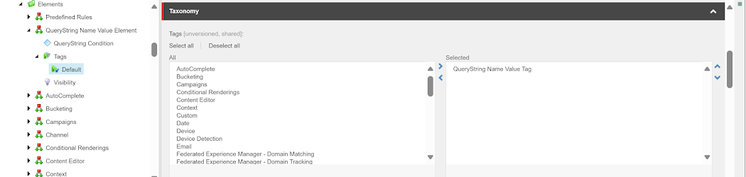 Query string taxonomy setup