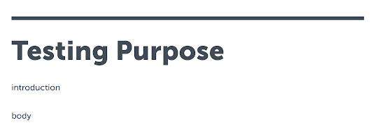 Testing Purpose example