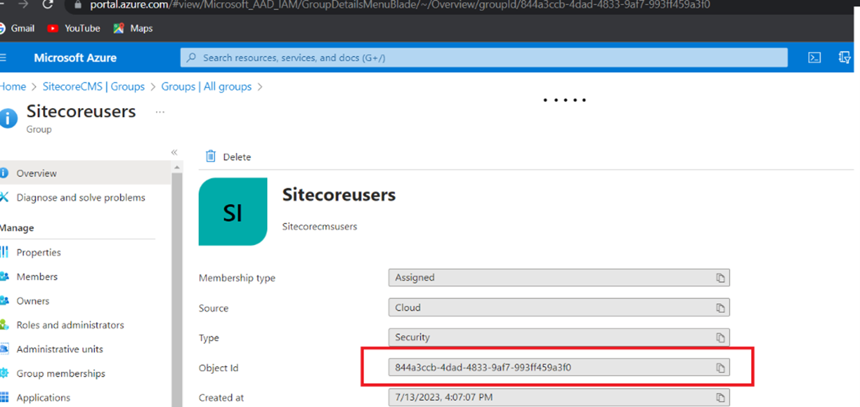 Azure AD Group Object ID
