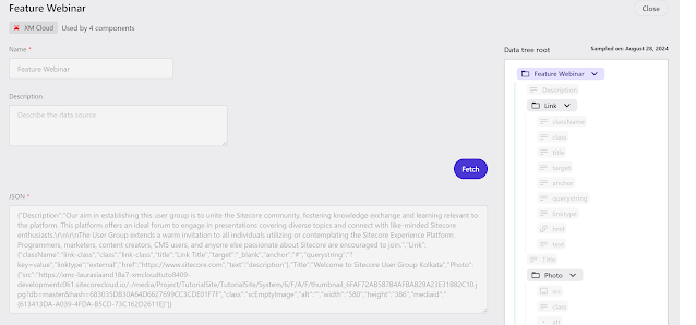 Feature Webinar JSON data interface