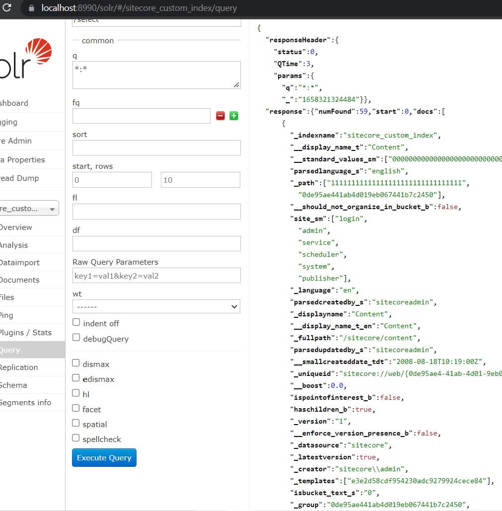 Solr query interface with Sitecore index