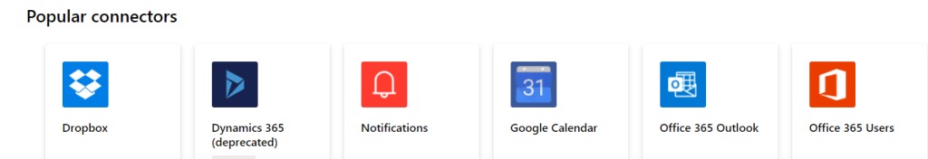 Popular app connectors