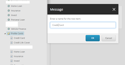 Creating new credit card item