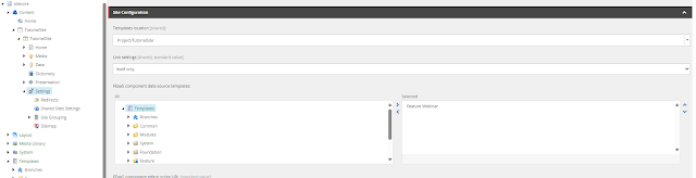 Template configuration settings