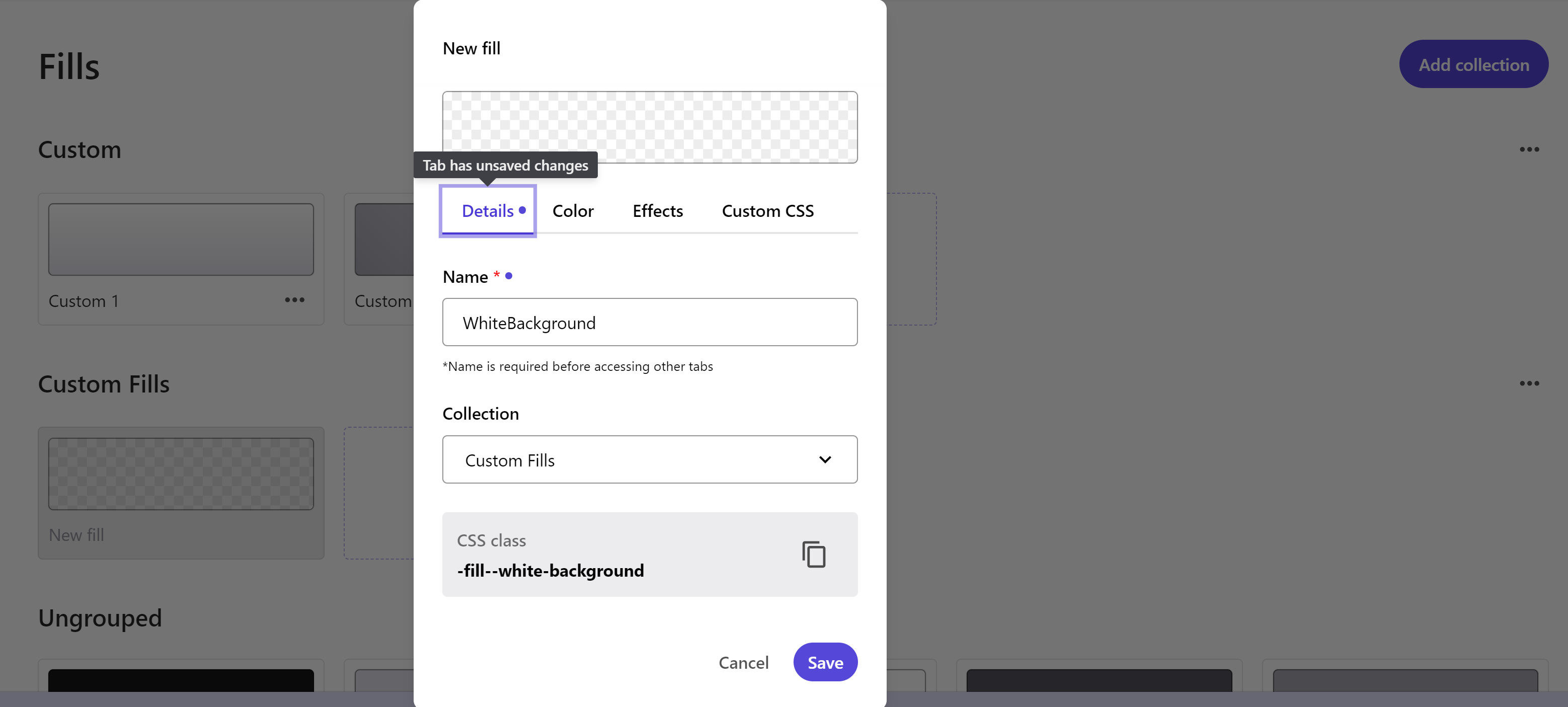 New fill settings interface