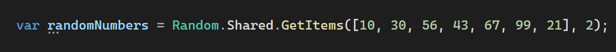 Random number code snippet