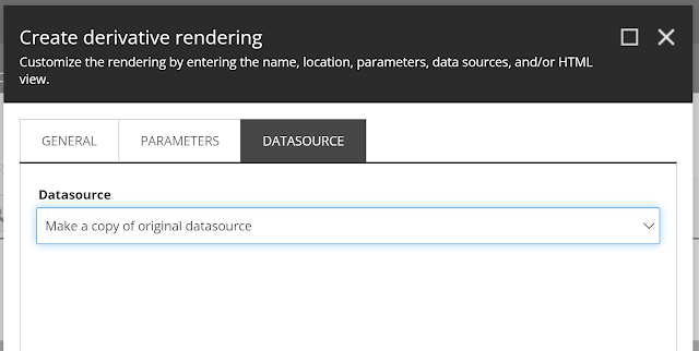 Datasource selection window