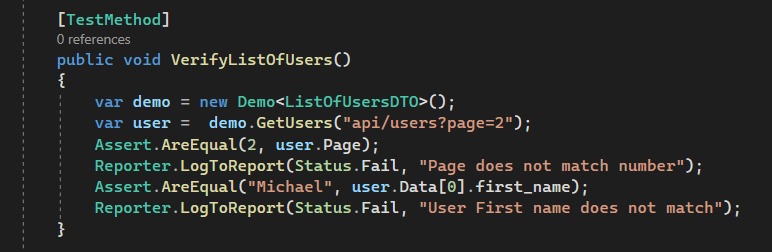 Code snippet defining the ListOfUsersDTO class